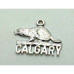 Calgary Beaver Sterling Silver Charm For Bracelet Alberta Canada